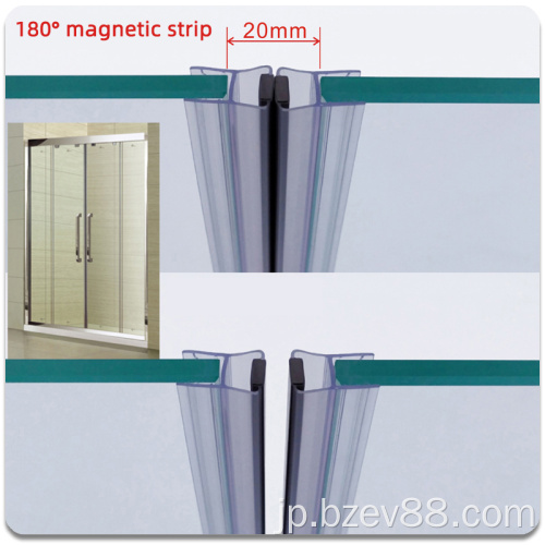 ポリ塩化ビニール防水ガラスドア磁気シャワーシール